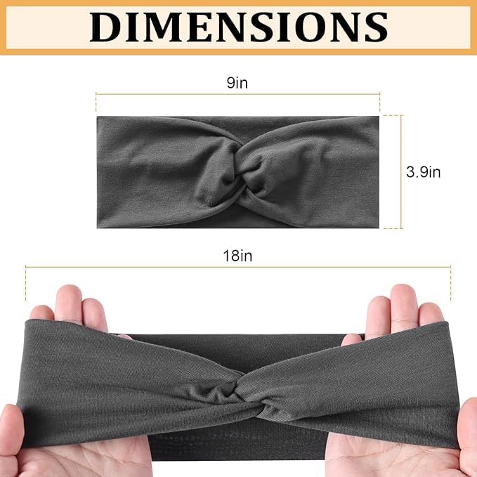 Luuao 12 Pcs Stretchy Sport Headbands for Women,Absorbed Sport Headband Soft Twist Knotted Headbands for Yoga, Workout Daily Life - Image 2